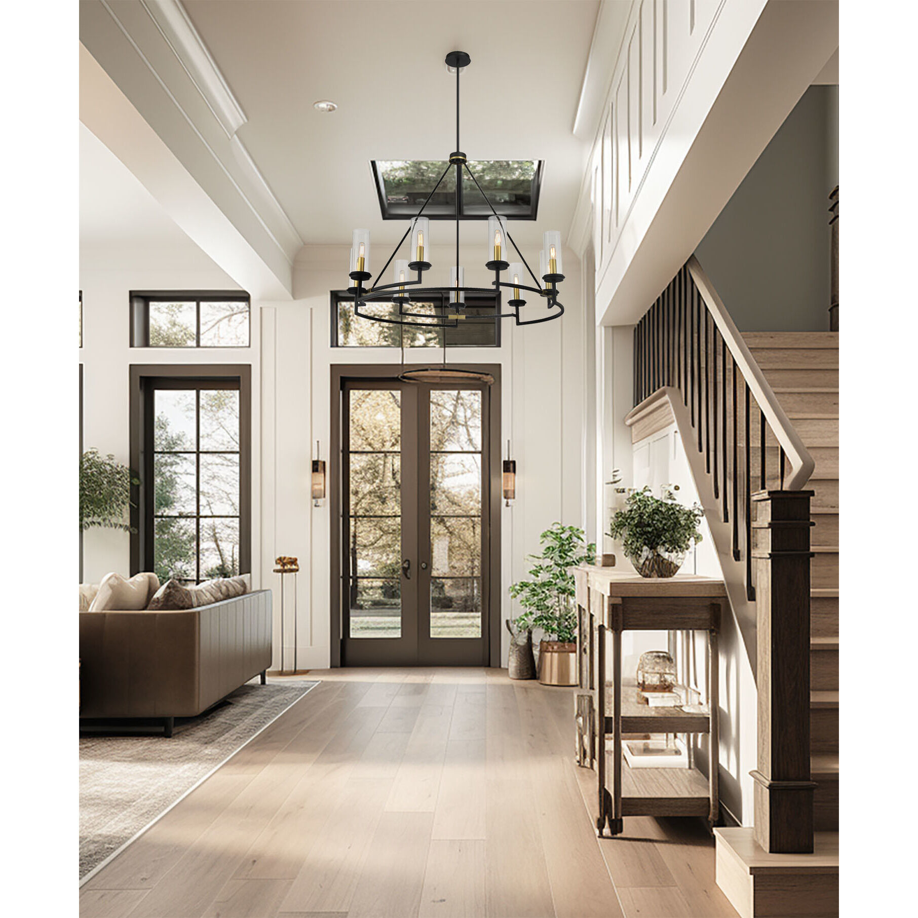 Hillstone 9 Light 40.25 inch Soft Brass And Sand Coal Chandelier Ceiling Light 